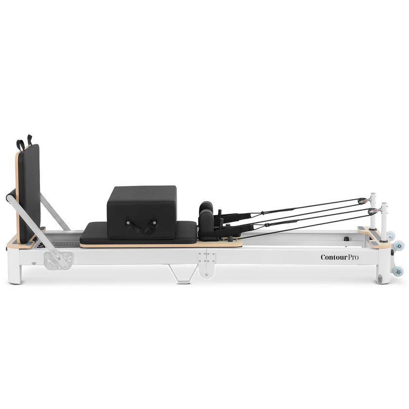 Shop the Contour Pro portable Pilates reformer machine. Perfect for home Pilates reformer exercises. Buy now and enjoy a durable, foldable, high-quality design.