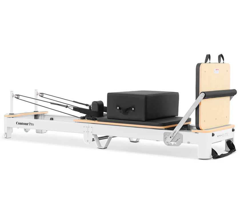 Shop the Contour Pro portable Pilates reformer machine. Perfect for home Pilates reformer exercises. Buy now and enjoy a durable, foldable, high-quality design.