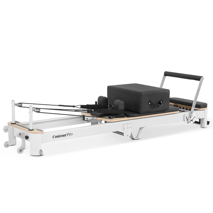 Shop the Contour Pro portable Pilates reformer machine. Perfect for home Pilates reformer exercises. Buy now and enjoy a durable, foldable, high-quality design.