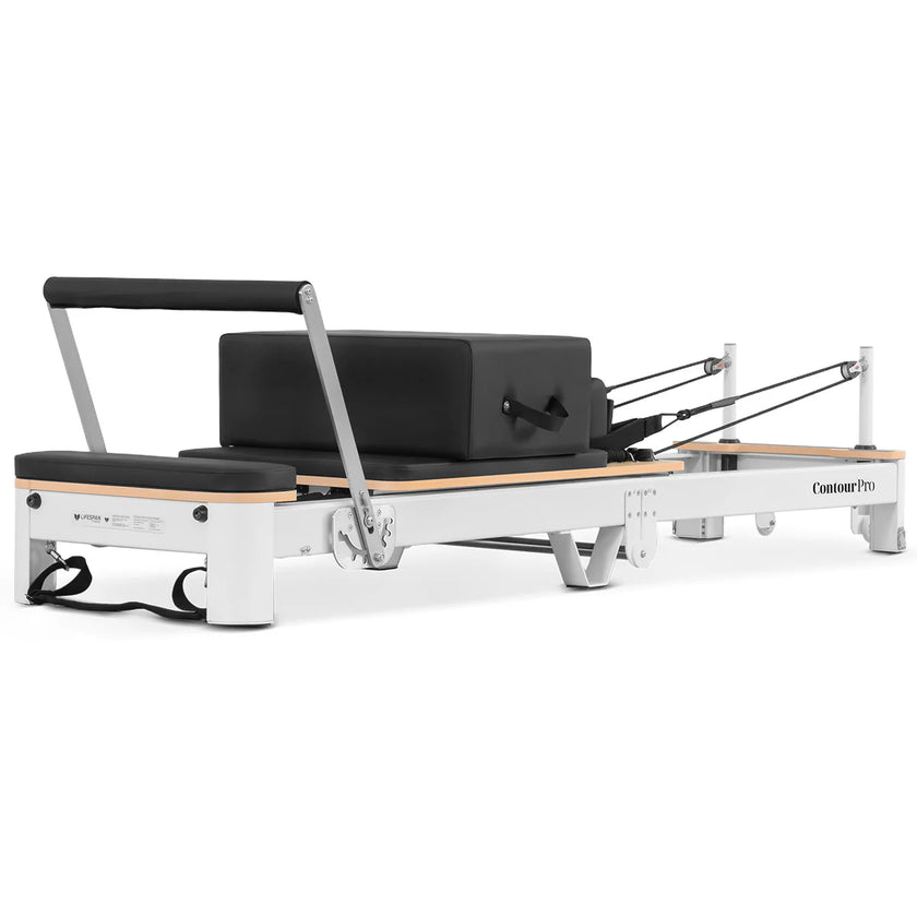 Shop the Contour Pro portable Pilates reformer machine. Perfect for home Pilates reformer exercises. Buy now and enjoy a durable, foldable, high-quality design.