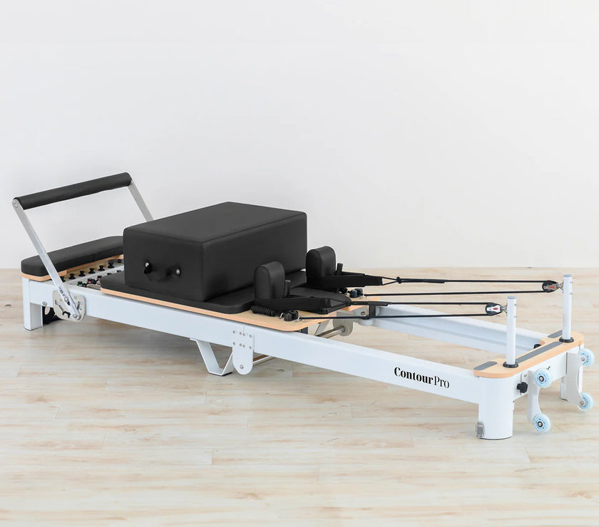 Contour Pro Folding Aluminum Pilates Reformer Bed Set (Black) - PRE ORDER