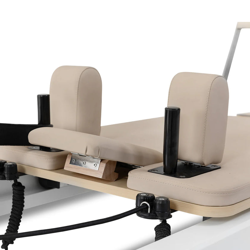 Contour Folding Wooden Pilates Reformer Machine (Beige)