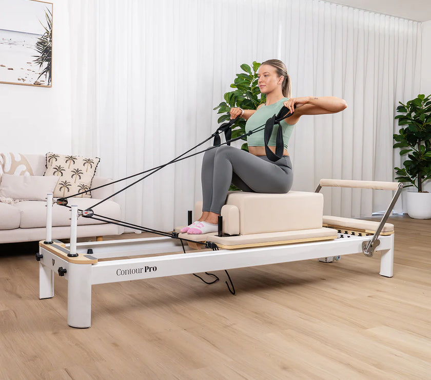 Contour Pro Aluminium Pilates Reformer Machine (Beige) - PRE ORDER