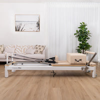 Contour Pro Aluminium Pilates Reformer Machine (Beige) - PRE ORDER