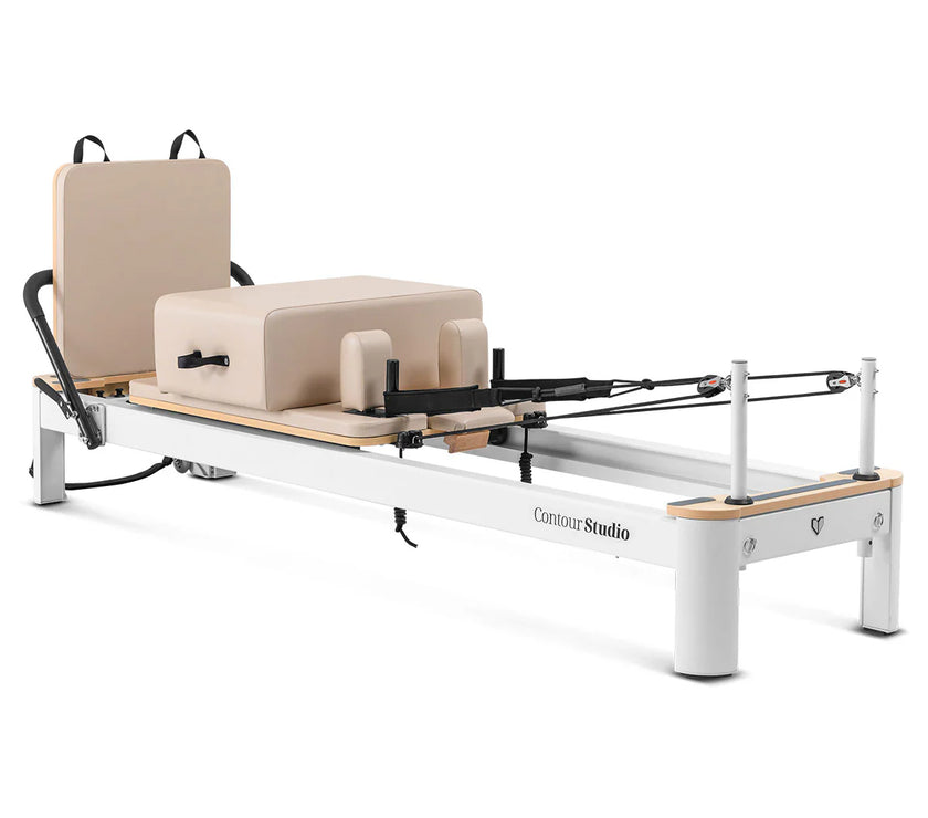 Shop the Contour Studio Pilates Reformer machine. Perform versatile pilates reformer exercises at home or studio with this durable, portable reformer.