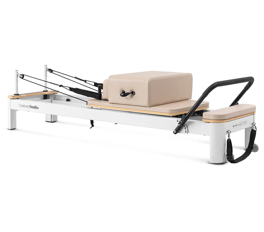 Shop the Contour Studio Pilates Reformer machine. Perform versatile pilates reformer exercises at home or studio with this durable, portable reformer.