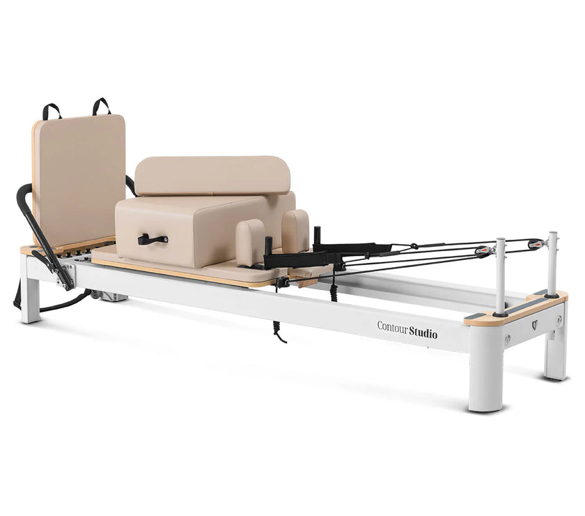 Shop the Contour Studio Pilates Reformer machine. Perform versatile pilates reformer exercises at home or studio with this durable, portable reformer.