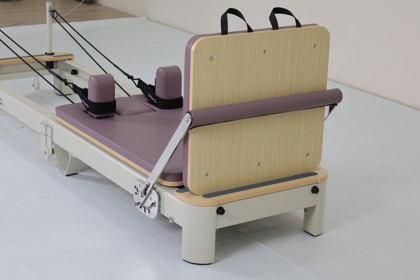 Foldable Hue Pilates Reformer Machine in Mauve