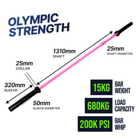 FITLAB 7' Olympic Pink Women's Barbell
