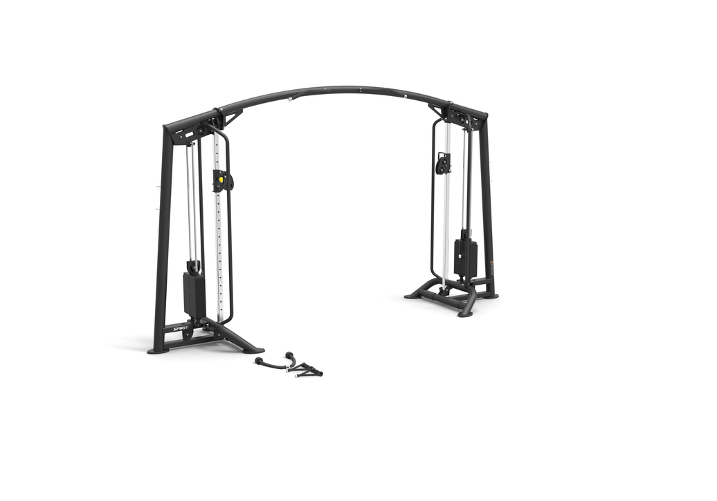 Black cable machine gym exercise commercial fitness equipment for strength building 