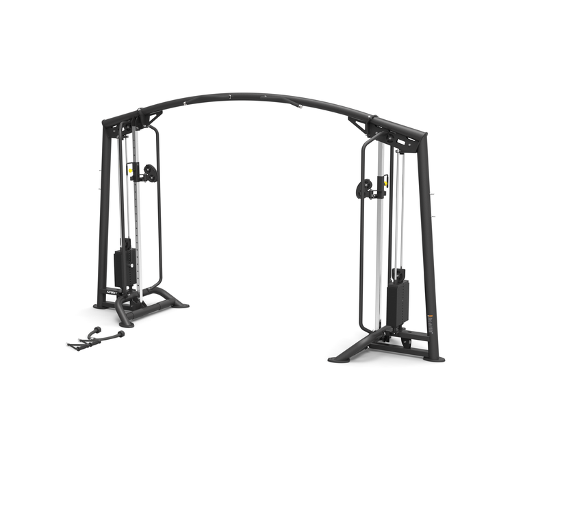 Black cable machine gym exercise commercial fitness equipment for strength building 