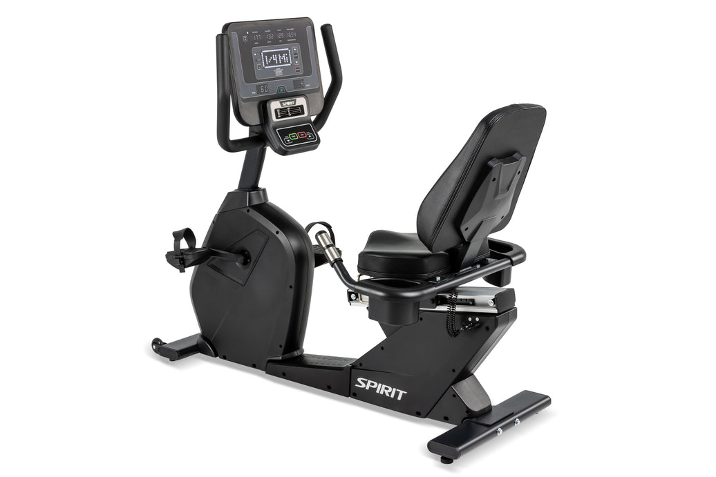 Shop Spirit Commercial CR800+ Recumbent Bike, premium recline Upright cardio workout bicycle for performance, and user comfort in commercial fitness gym in AU