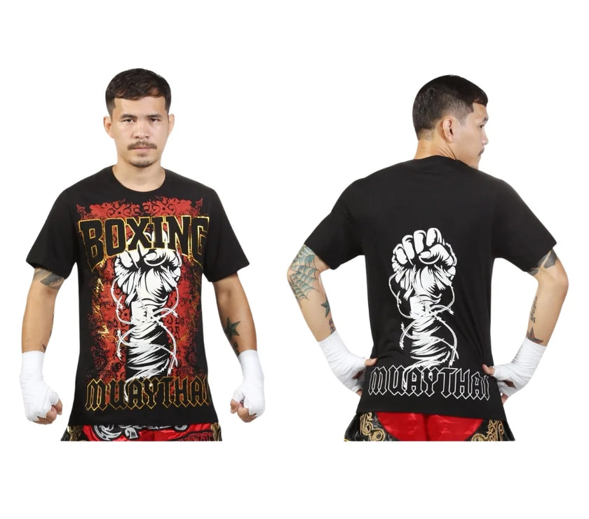TSHIRT - Punch® COTTON - BLACK/RED