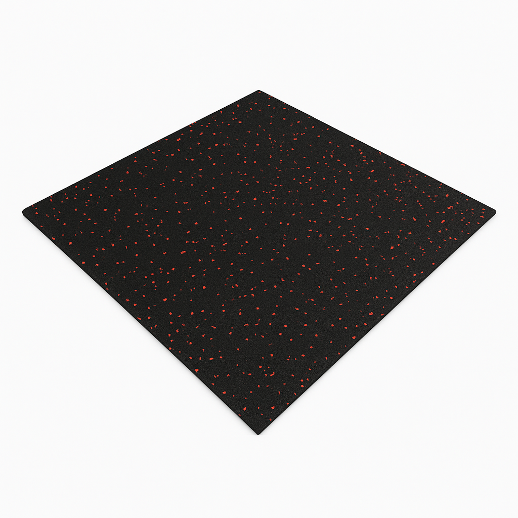 FITLAB 1m x 1m 15mm Thick Commercial Rubber Gym Flooring with Red Fleck - PRE ORDER