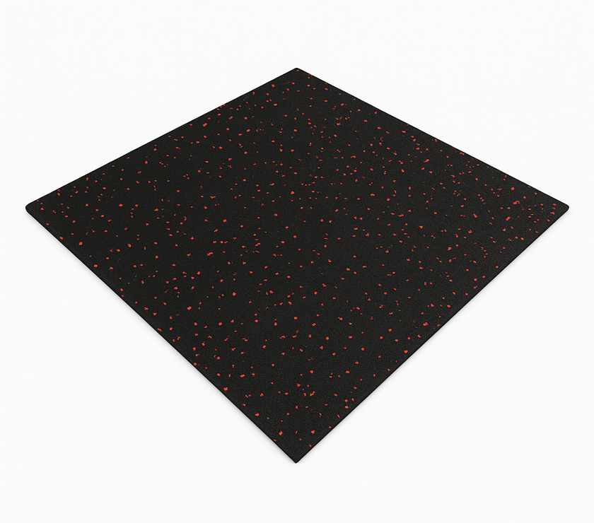 FITLAB 1m x 1m 15mm Thick Commercial Rubber Gym Flooring with Red Fleck - PRE ORDER