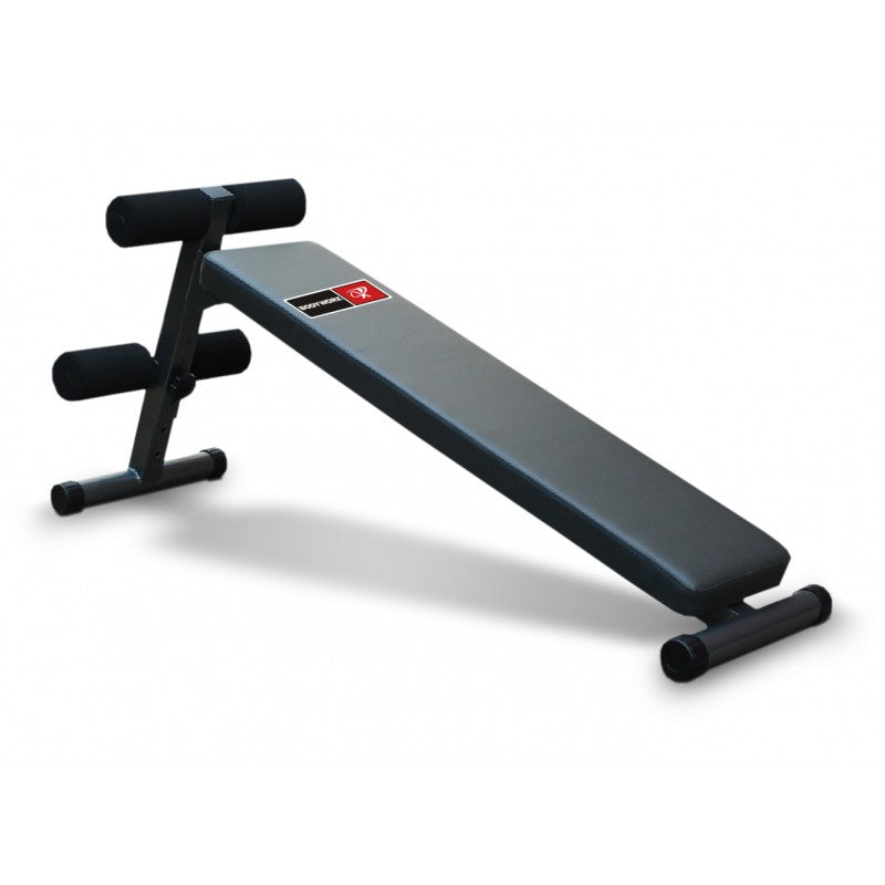 Bodyworx C306 Sit Up Bench, foldable, designed for abs workout with padded areas for comfort.