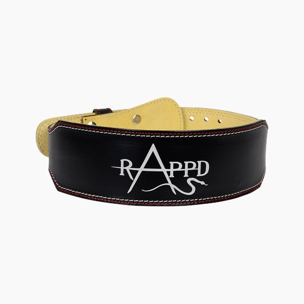 Rappd - 4 Inch Black Leather Weight Lifting Belt