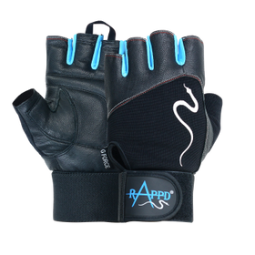 Rappd - G force Leather Gloves With Wrist Wrap Blue
