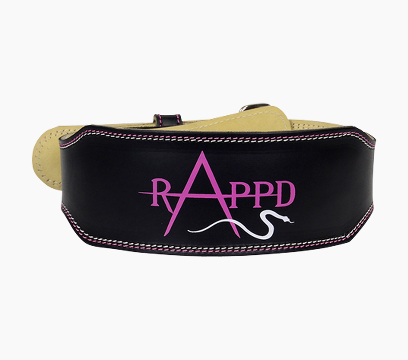 Rappd - 4 Inch Pink Leather Weightlifting Belt