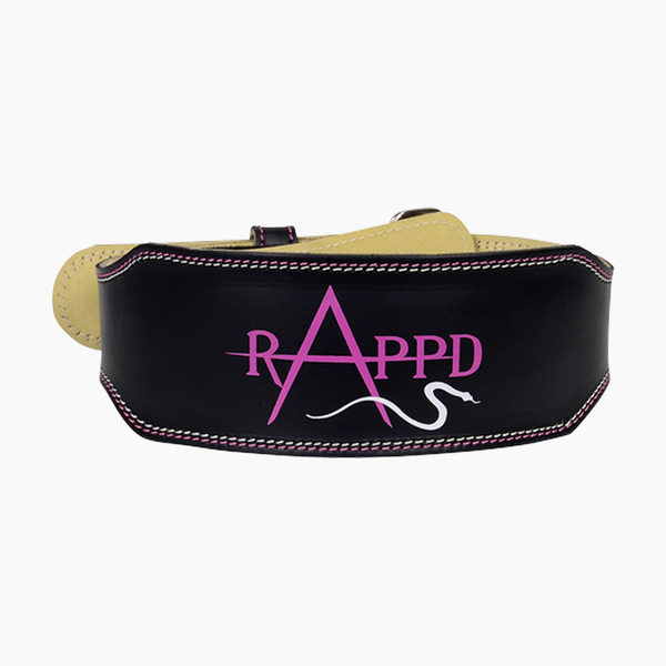 Rappd - 4 Inch Pink Leather Weightlifting Belt
